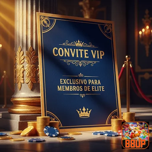Convite VIP dos serviços da 88up, com design elegante e informações exclusivas.
