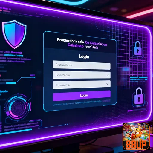 Interface de login do cassino 88up, com design moderno e fácil acesso ao jogo.